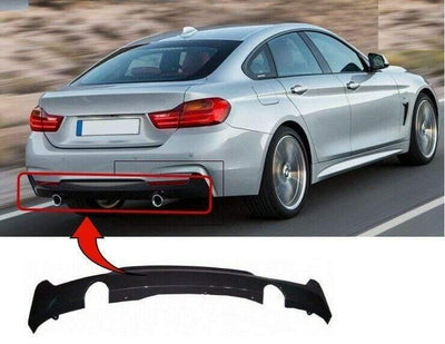 Fits BMW 4 F32 Coupe 2013- Rear Bumper Spoiler Diffuser Twin Exhaust Hole Single Pipe - tradevehicleparts.co.uk