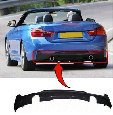 Fits BMW 4 Cabrio 2014- Rear Bumper Spoiler Diffuser Twin Exhaust Hole Single Pipe - tradevehicleparts.co.uk