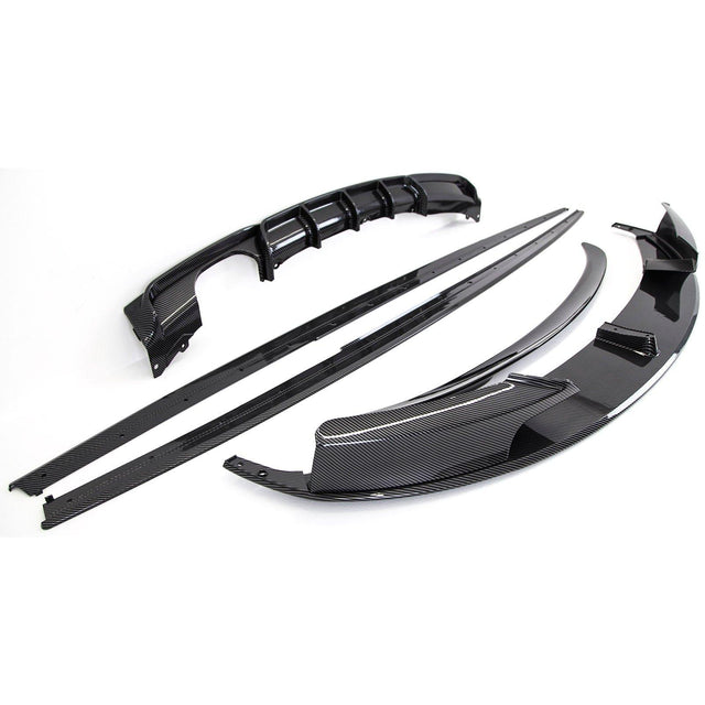 Fits BMW 3 Series F30 Aero Kit Front Splitter Diffuser Spoiler Carbon Look - image 4