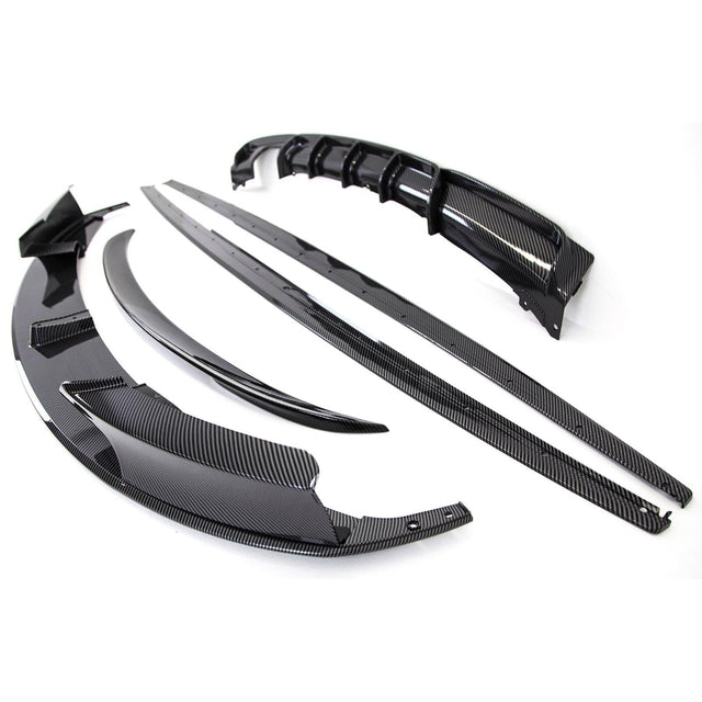 Fits BMW 3 Series F30 Aero Kit Front Splitter Diffuser Spoiler Carbon Look - image 3