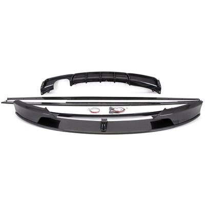 Fits BMW 3 Series F30 M Performance Style Aero Kit Front Splitter Diffuser Spoiler Carbon Look - tradevehicleparts.co.uk