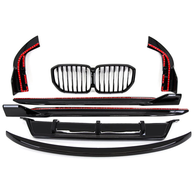 Fits BMW X5 G05 Aero Body Kit Front Splitter Side Skirts Rear Diffuser Gloss Black - image 3