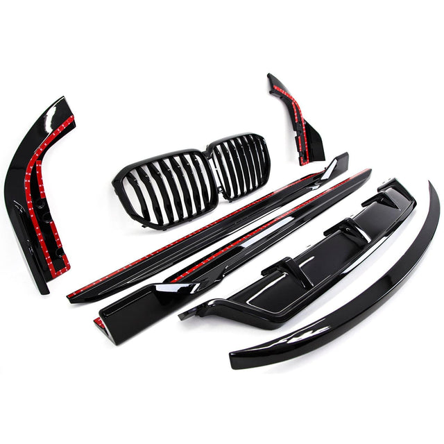 Fits BMW X5 G05 Aero Body Kit Front Splitter Side Skirts Rear Diffuser Gloss Black - image 4