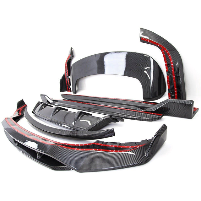Fits BMW X5 G05 Aero Body Kit Front Splitter Side Skirts Rear Diffuser Carbon Look - image 3