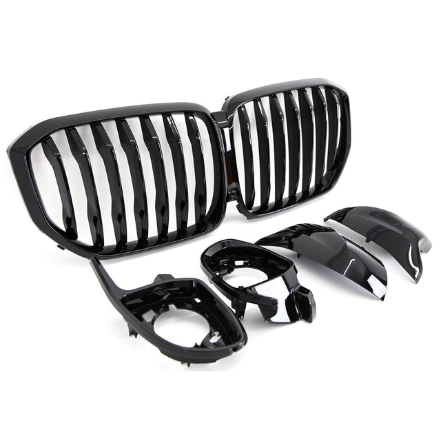 Fits BMW X5 G05 Aero Body Kit Front Splitter Side Skirts Rear Diffuser Carbon Look - image 5