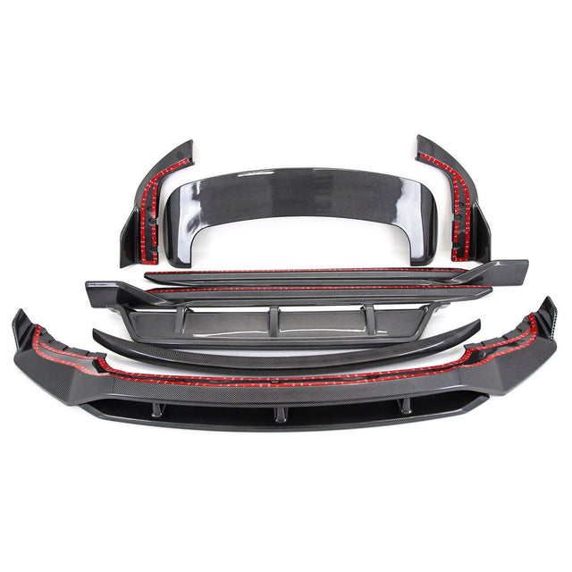 Fits BMW X5 G05 Aero Body Kit Front Splitter Side Skirts Rear Diffuser Carbon Look - image 2