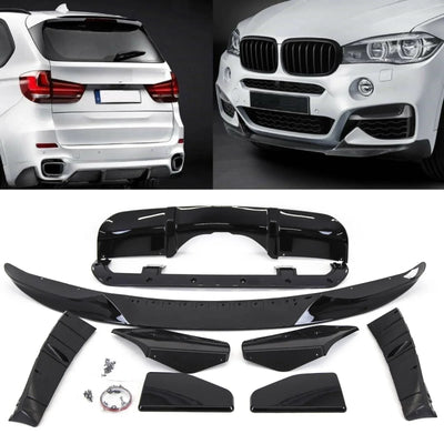 Fits BMW X5 F15 M Performance Style Aero Body Kit Front Lip Rear Diffuser Gloss Black - tradevehicleparts.co.uk