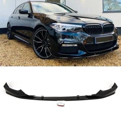 Fits BMW 5 G30 G31 M Sport Front Splitter Lip Spoiler Diffuser M Performance Style Gloss Black - tradevehicleparts.co.uk