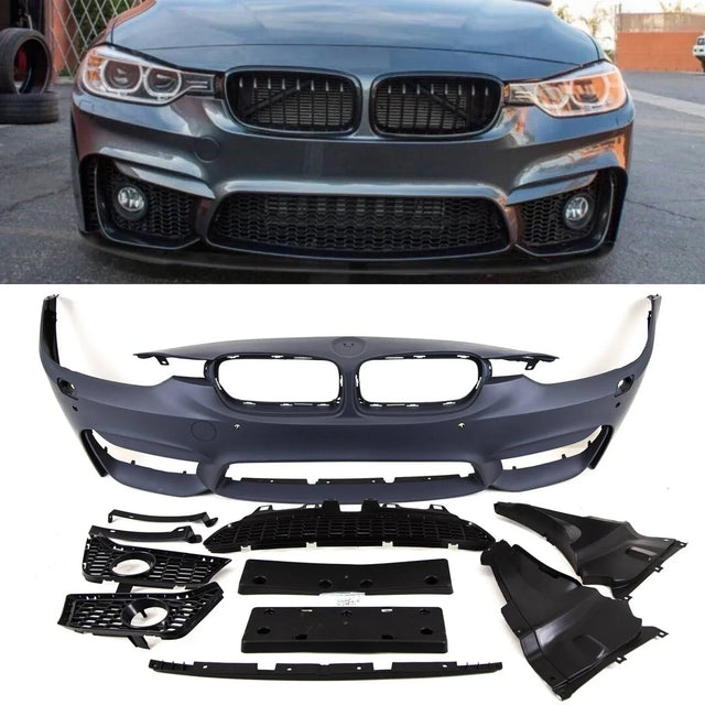 Fits BMW 3 Series F30 F31 Front Bumper Lower With Pdc & Washer Holes Holes & Fog Grilles - image 2