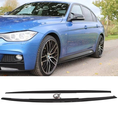 Fits BMW 3 Series F30 F31 M Performance Style Side Skirt Extension Blades Gloss Black - tradevehicleparts.co.uk