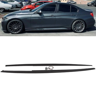 Fits BMW 3 Series F30 F31 M Performance Style Side Skirt Extension Blades Mat Black - tradevehicleparts.co.uk