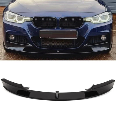 Fits BMW 3 Series F30 F31 Front Diffuser Splitter M Sport Look Lip Spoiler Gloss Black New - tradevehicleparts.co.uk
