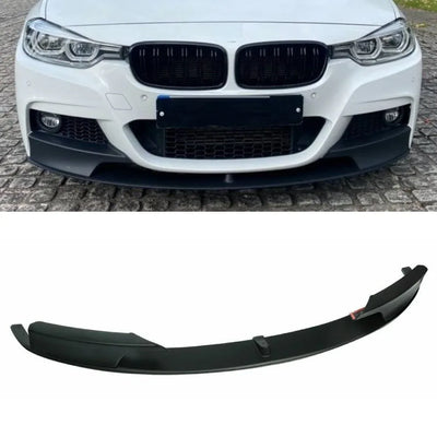 Fits BMW 3 Series F30 F31 Front Diffuser Splitter M Sport Look Lip Spoiler Mat Black - tradevehicleparts.co.uk