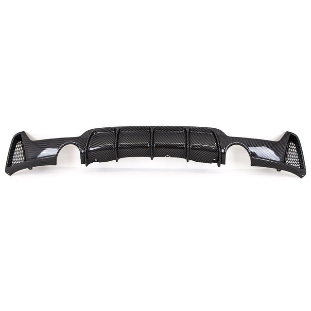 Fits BMW 4 F32 F33 F36 Rear Bumper Diffuser Dual Exhaust Carbon Look - image 2