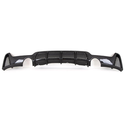 Fits BMW 4 F32 F33 F36 M Performance Style Rear Bumper Diffuser Dual Exhaust Carbon Look - tradevehicleparts.co.uk