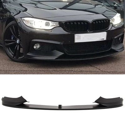 Fits BMW 4 Series F32 F33 F36 Front Lip Splitter Diffuser M Sport Spoiler Mat Black - tradevehicleparts.co.uk