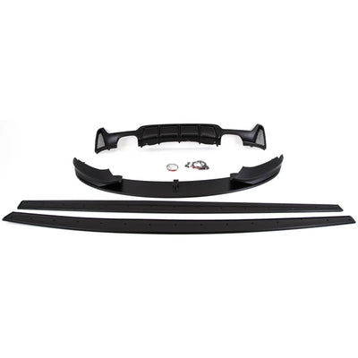 Fits BMW 4 Series F32 F33 F36 M Performance Style Body Kit Front Lip Diffuser Side Skirt Mat Black - tradevehicleparts.co.uk