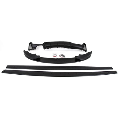 Fits BMW 4 Series F32 F33 F36 M Performance Style Body Kit Front Splitter Side Skirt Diffuser Mat Black - tradevehicleparts.co.uk