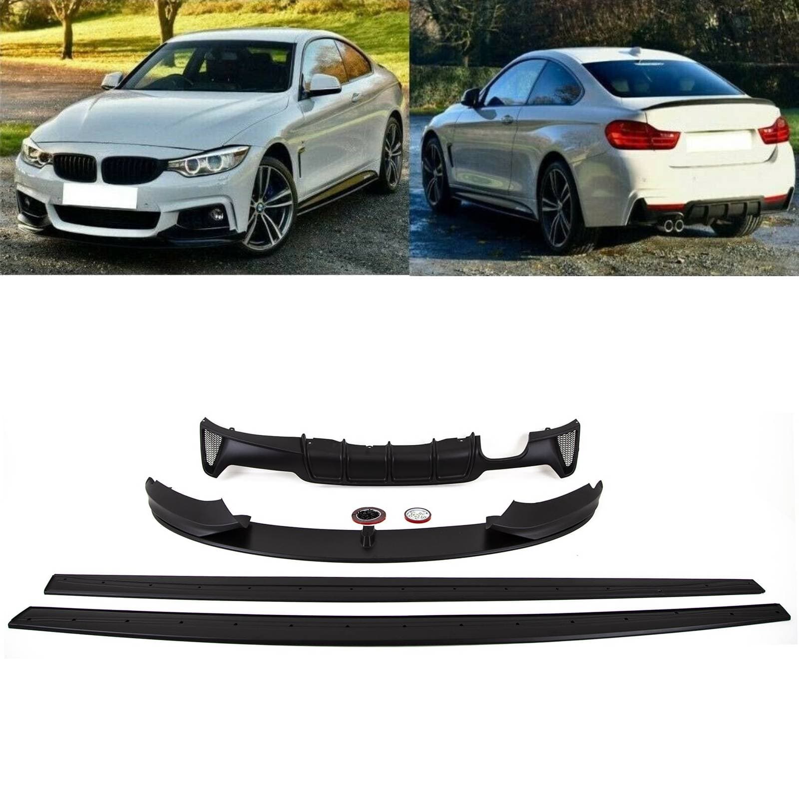 BM5219 BMW F32  Performance Body Kit Front Lip Diffuser Spoiler Side Skirt Mat Black
