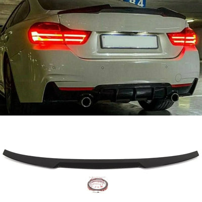 Fits BMW 4 Series F32 V Style M4 Rear Trunk Boot Lip Spoiler Gloss Black New - tradevehicleparts.co.uk