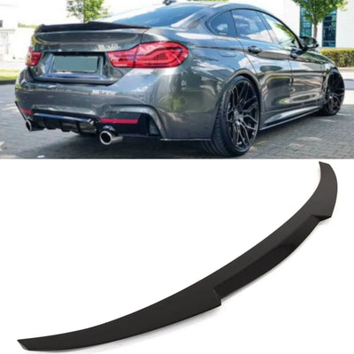 Fits BMW 4 Series F36 Gran Coupe Rear Trunk Boot Lip Spoiler V Style M4 Gloss Black - tradevehicleparts.co.uk