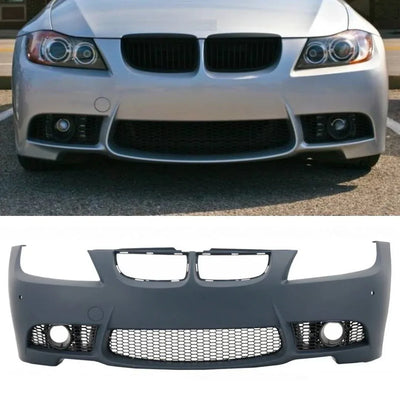 Fits BMW 3 Series E90 E91 Front Bumper M3 Sport Look Style Fog Grilles Saloon Touring - tradevehicleparts.co.uk