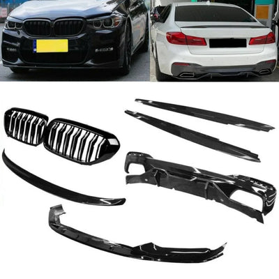 Fits BMW 5 Series G30 M Performance Style Aero Body Kit Front Lip Rear Diffuser Spoiler Side Skirt - tradevehicleparts.co.uk