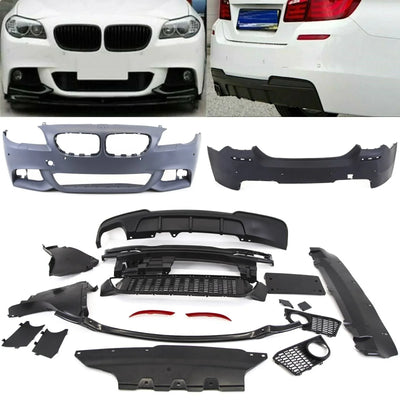 Fits BMW 5 Series F10 2010-2013 M Sport Style Full Body Kit Front Rear Bumper Splitter Diffuser - tradevehicleparts.co.uk