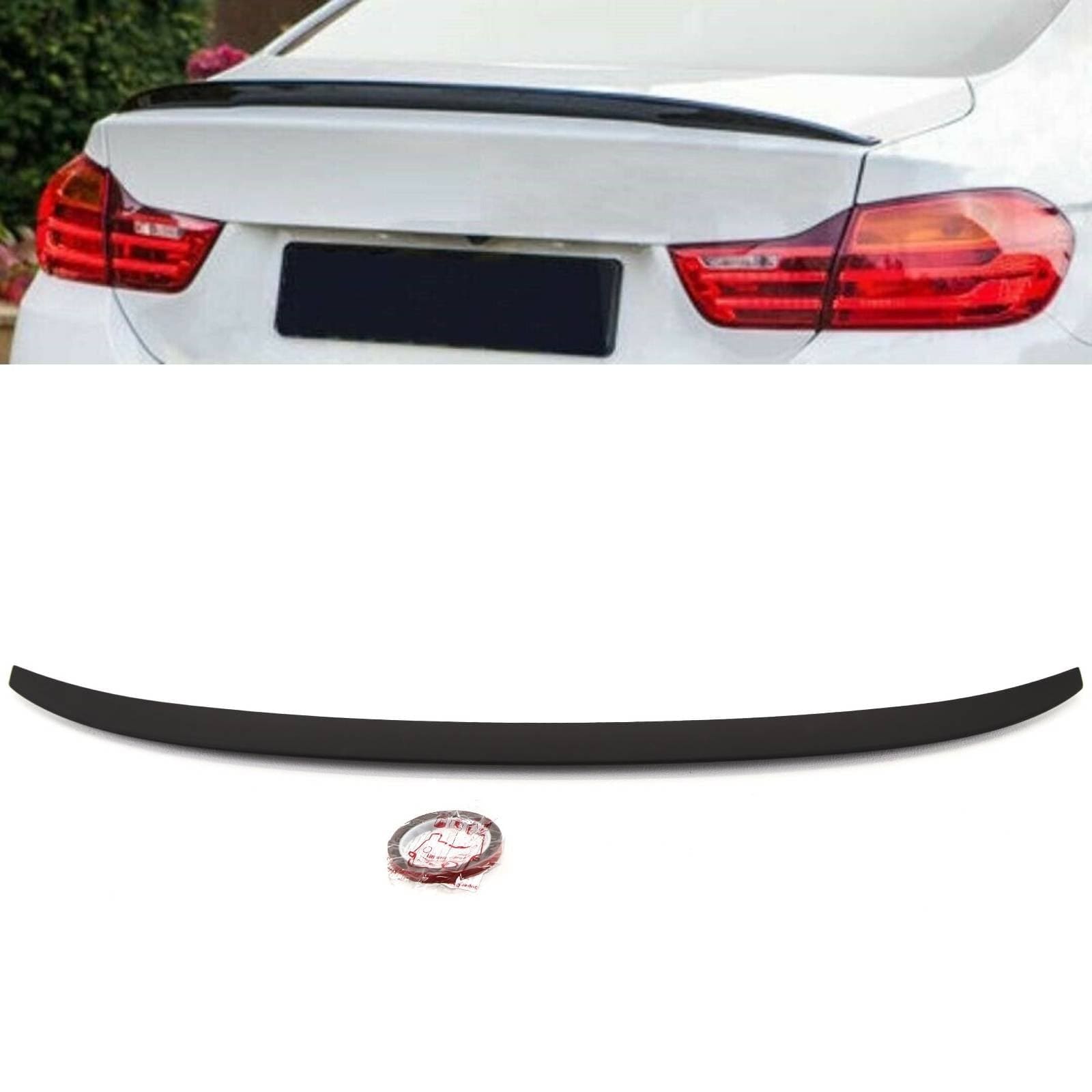 BM5234 BMW 4 Series F32 M Performance Style Rear Trunk Boot Lip Spoiler Mat Black OEM