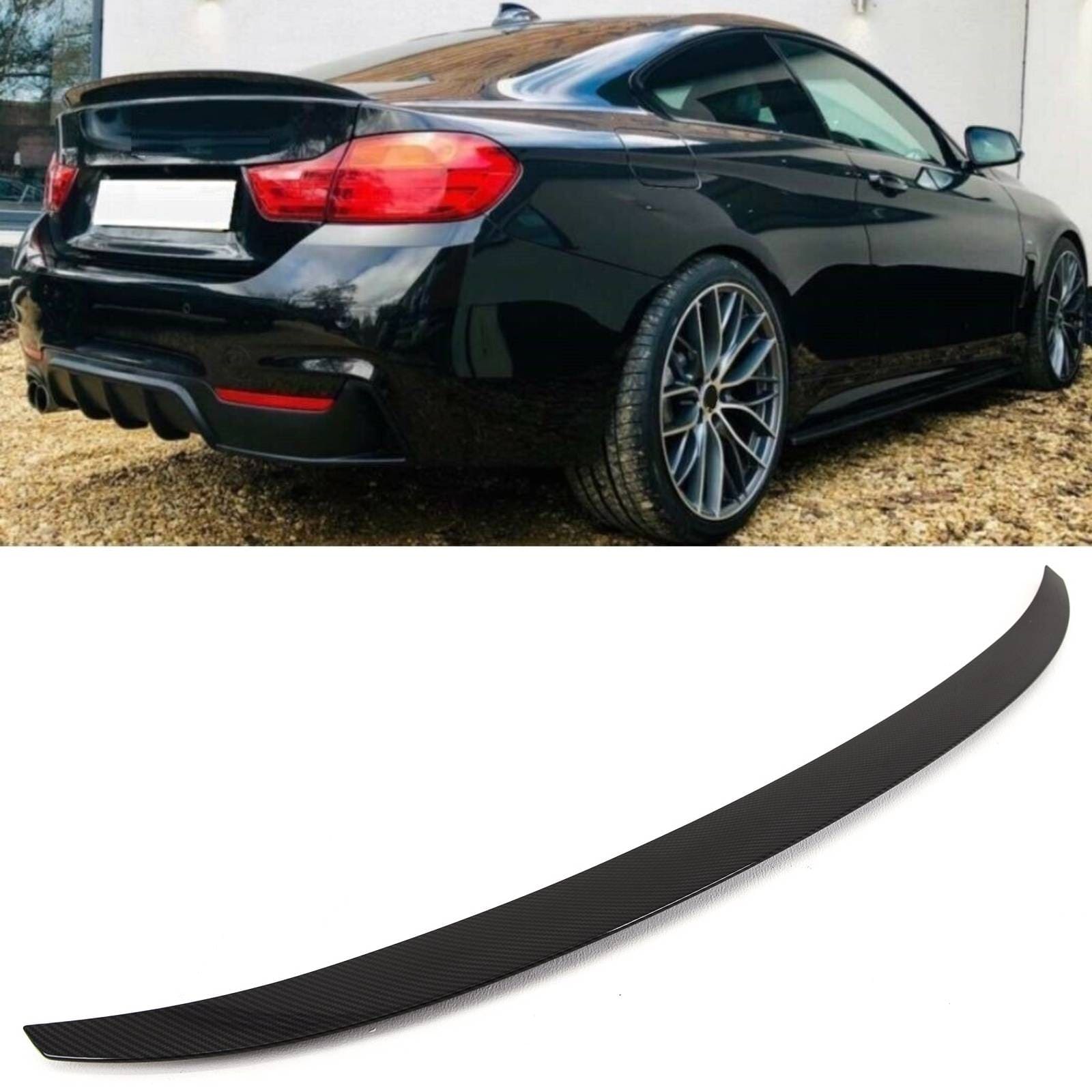 BM5235 BMW 4 Series F32 M Performance Style Rear Trunk Boot Lip Spoiler Carbon Look OEM