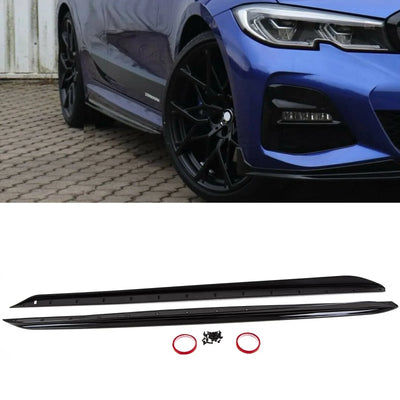 Fits BMW 3 Series G20 G21 M Performance Style Side Skirts Extension Blades Gloss Black New - tradevehicleparts.co.uk