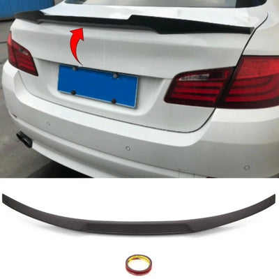 Fits BMW 5 Series F10 M5 Real Carbon Fibre Trunk Boot Lip Spoiler M4 V Style - tradevehicleparts.co.uk
