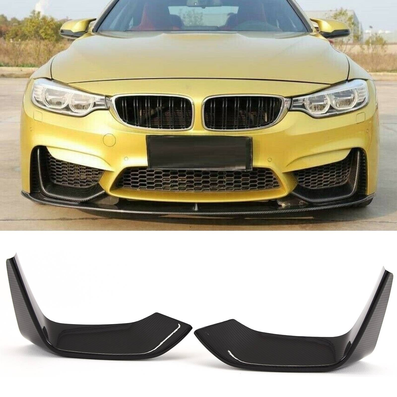 BM5269 BMW M3 F80 M4 F82 F83 Carbon Fibre Front Bumper Lip Splitter Canards
