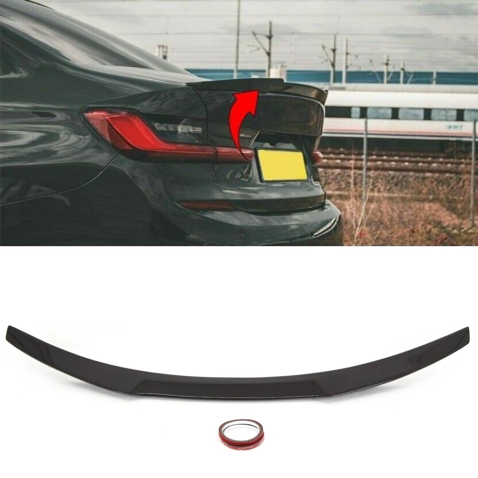 BM5276 BMW 3 Series G20 Carbon Fibre Rear Trunk Boot Lip Spoiler M4 V Style