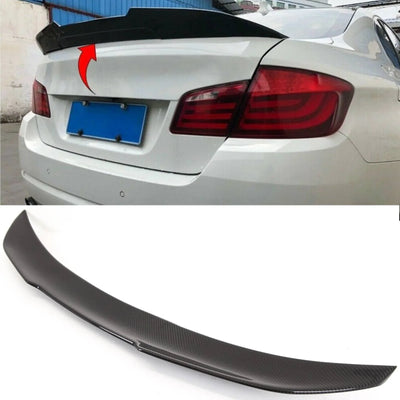 Fits BMW 5 Series F10 M5 Real Carbon Fibre Trunk Boot Lip Spoiler PSM Style - tradevehicleparts.co.uk