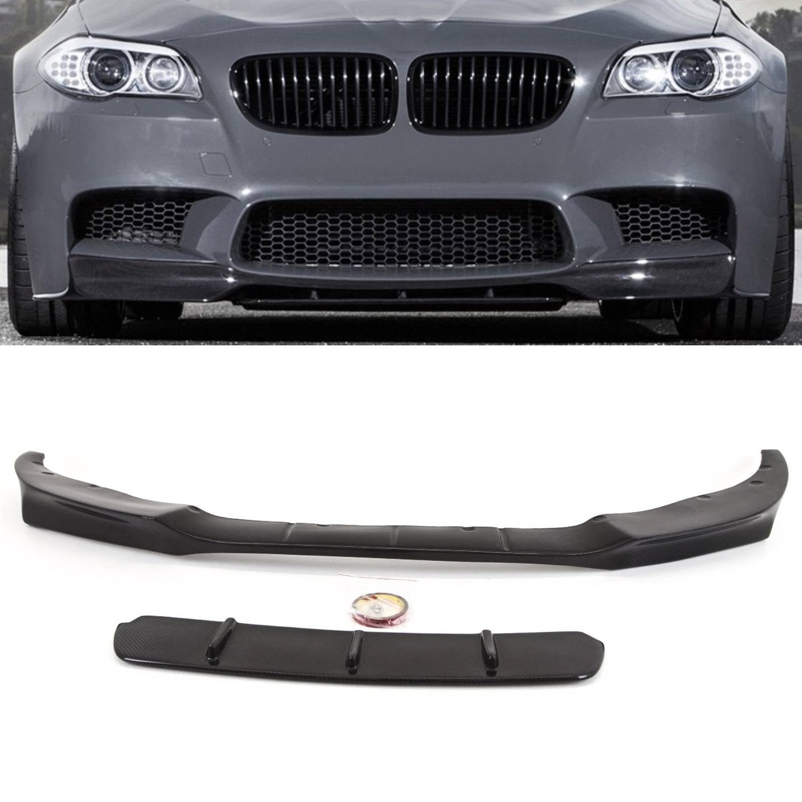 BMW M5 F10 Real Carbon Fibre Front Bumper Lip Spoiler Splitter V Style –