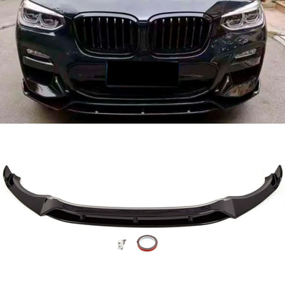 Fits BMW X3 G01 X4 G02 2018- Front Lip Splitter Spoiler M Performance Style Gloss Black - tradevehicleparts.co.uk