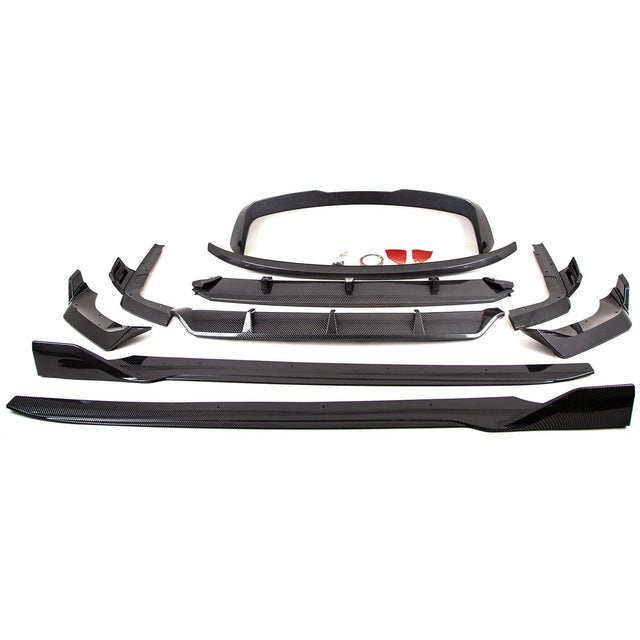 Fits BMW X7 G07 2019-2022 Aero Body Kit Front Splitter Rear Diffuser Side Skirts Boot & Roof Spoiler Black Knight Carbon Look - image 2