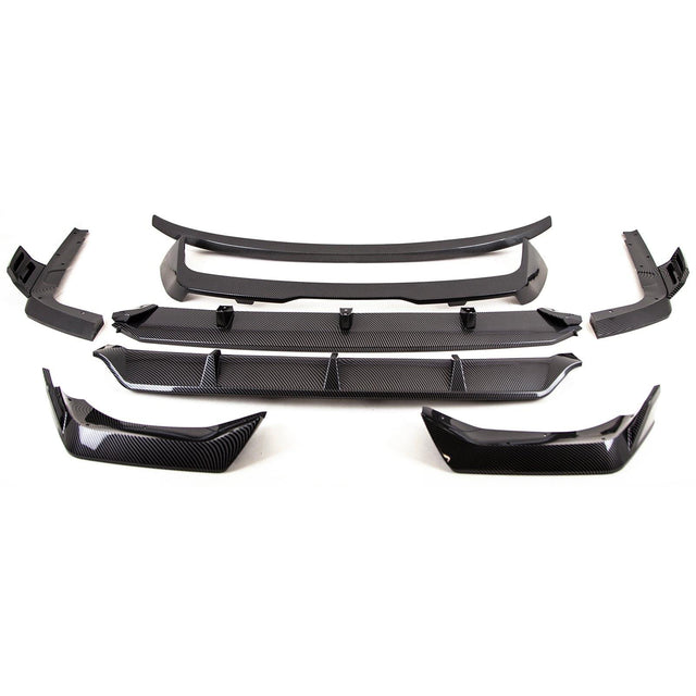 Fits BMW X7 G07 2019-2022 Aero Body Kit Front Splitter Rear Diffuser Side Skirts Boot & Roof Spoiler Black Knight Carbon Look - image 3