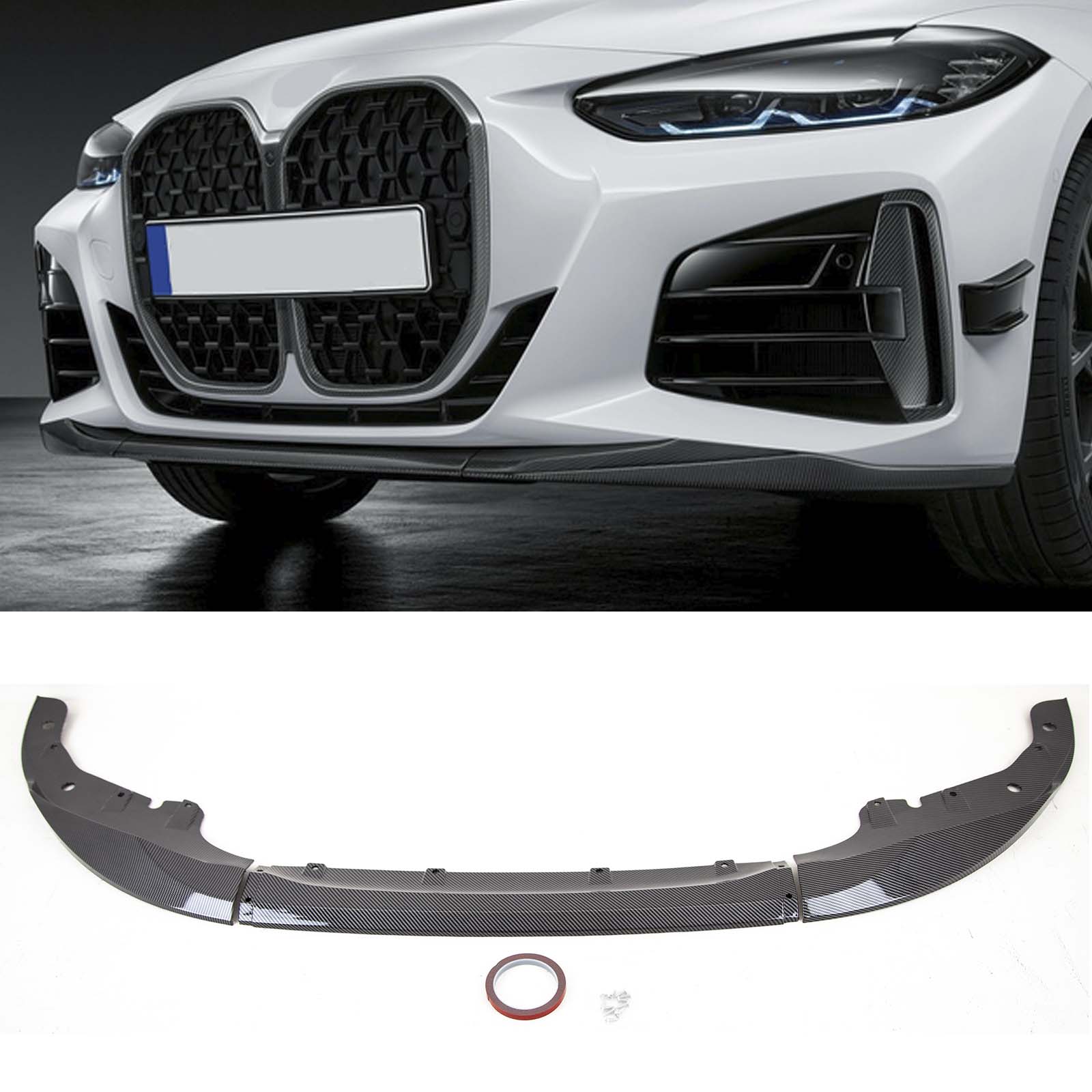 BM5311 BMW 4 Series G22 G23 G26 2020- Front Lip Splitter Spoiler M Performance Carbon Look