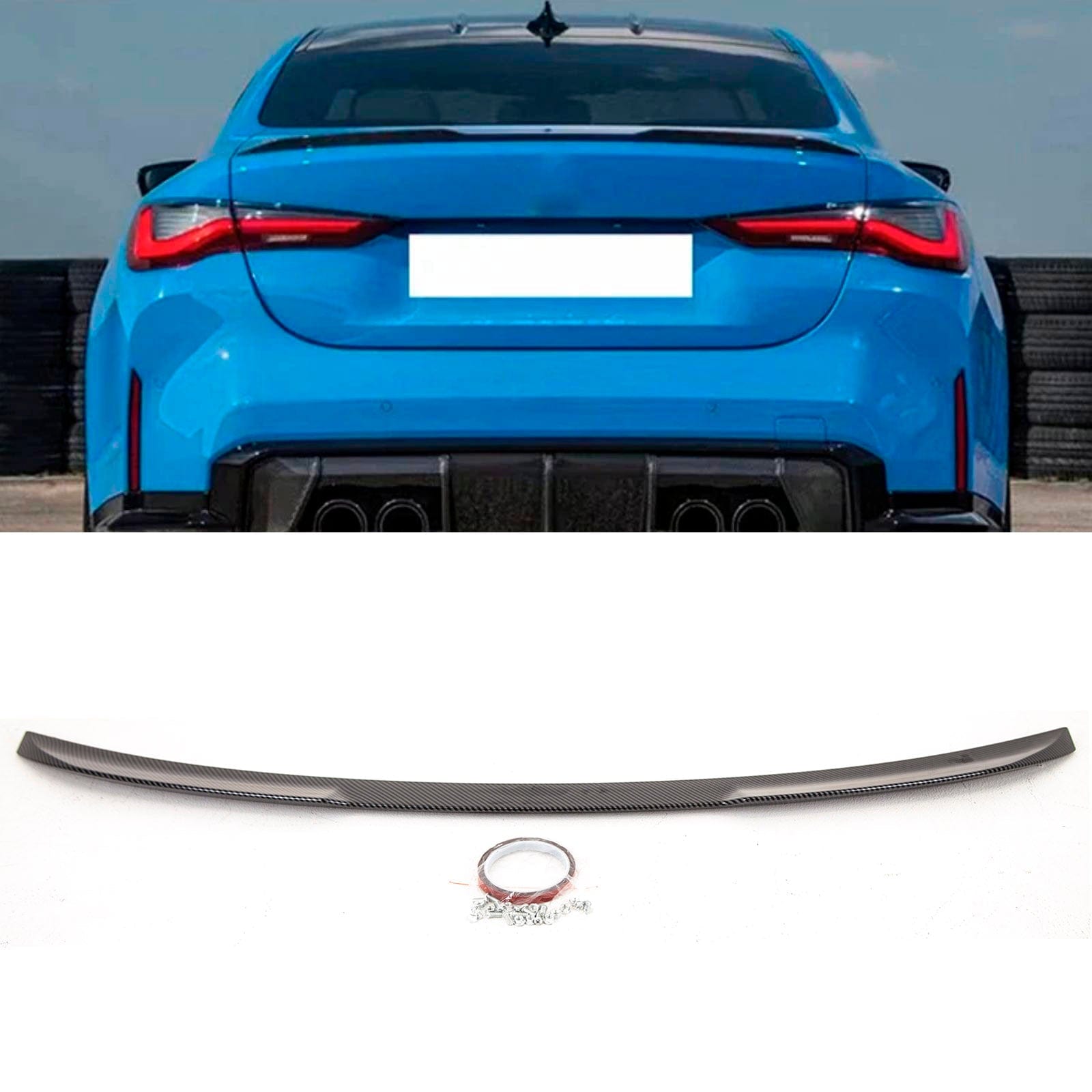 BM5313 BMW 4 Series G22 G82 2020- Rear Trunk Boot Lip Spoiler M4 Style Carbon Look