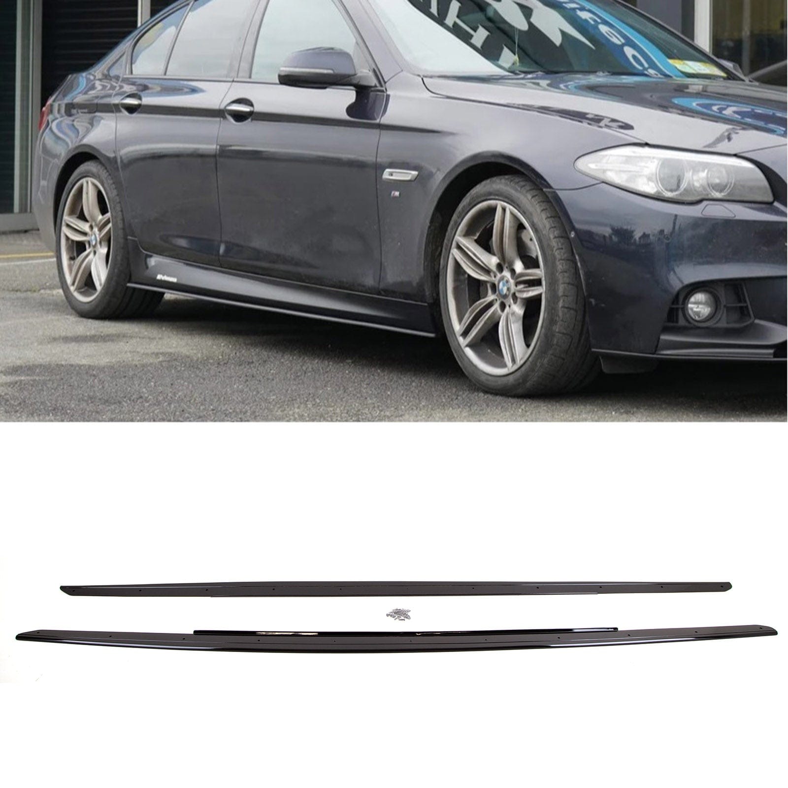 BM5314 BMW 5 Series F10 F11 2010-2016 Side Skirts Extension Blades M Performance Style Gloss Black