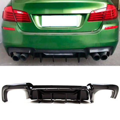 Fits BMW 5 Series F10 F11 2010-2016 Rear Bumper Diffuser M5 Competition Style Gloss Black - tradevehicleparts.co.uk