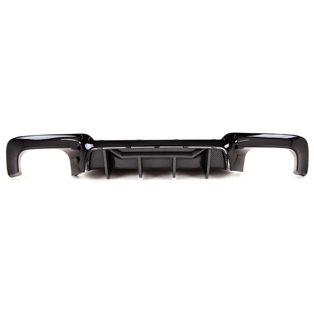 Fits BMW 5 Series F10 F11 2010-2016 Rear Bumper Quad Diffuser Valance Carbon Look & Gloss Black - image 2