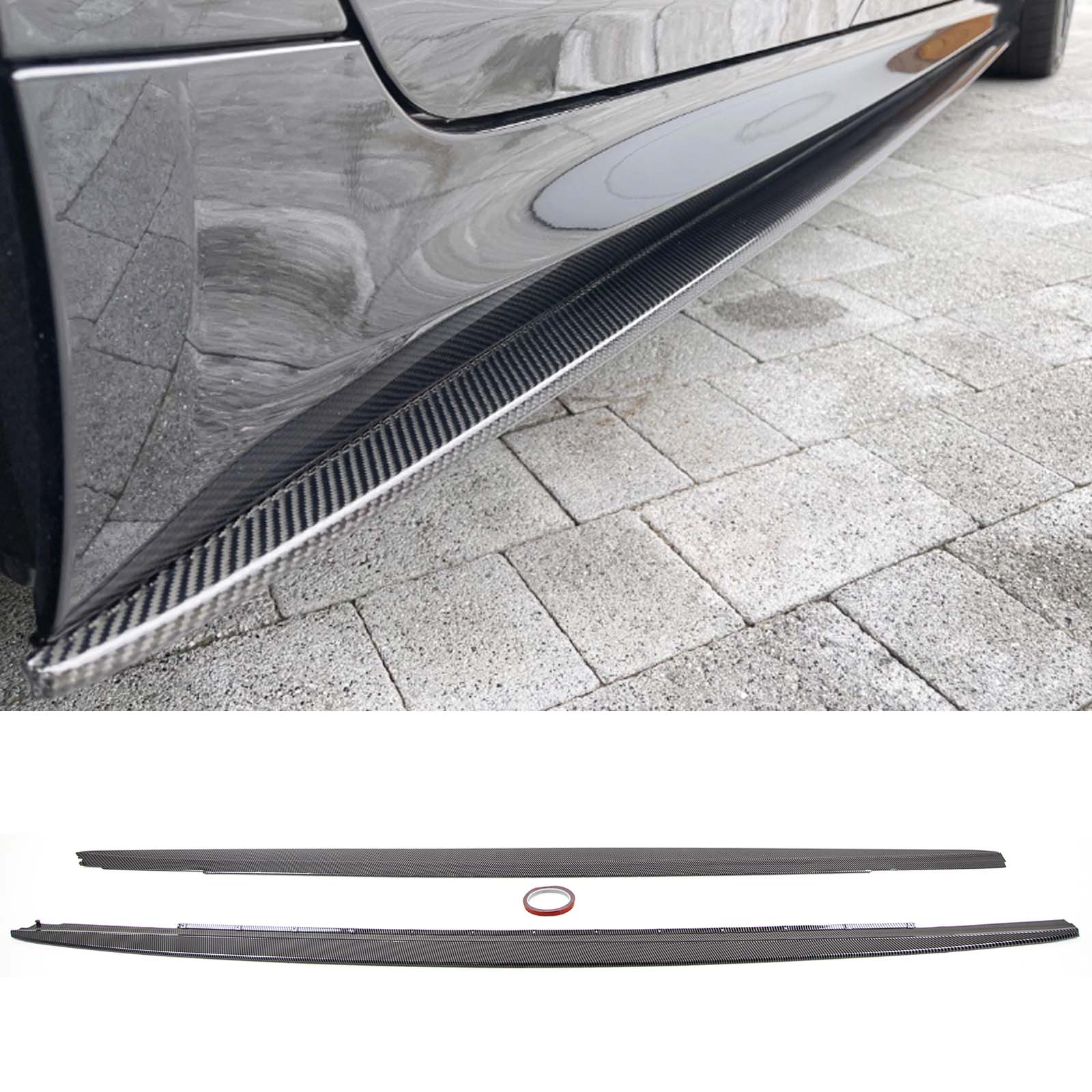 BM5321 BMW 5 Series G30 G31 F90 M5 2017- Side Skirt Extension Blades M Performance Style Carbon Look