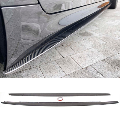 Fits BMW 5 Series G30 G31 F90 M5 2017- Side Skirt Extension Blades M Performance Style Carbon Look - tradevehicleparts.co.uk
