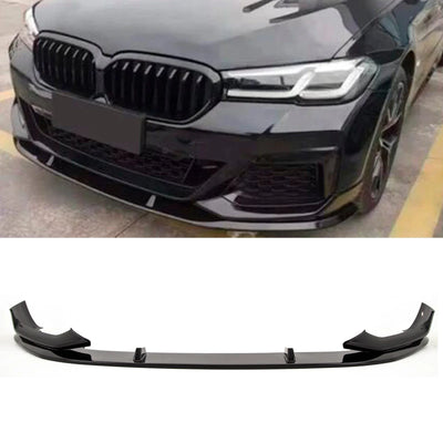 Fits BMW 5 Series G30 G31 Facelift 2020- Front Lip Splitter Spoiler M Performance Style Gloss Black - tradevehicleparts.co.uk