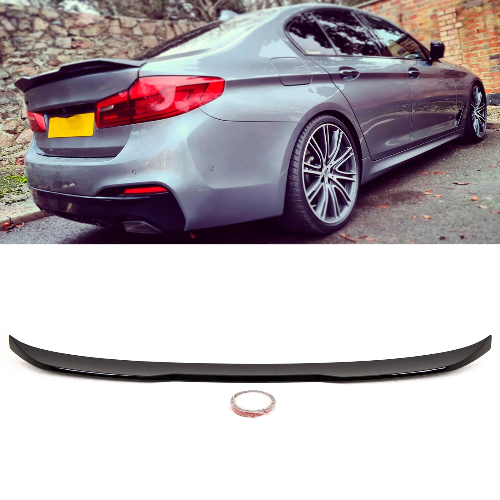 BM5328 BMW 5 Series G30 F90 M5 2017- Rear Trunk Boot Lip Spoiler CS Style Gloss Black