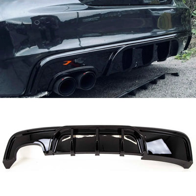 Fits BMW 1 Series E82 E88 2007-2013 Rear Bumper Diffuser Spoiler Twin Exhaust M Performance Style Gloss Black - tradevehicleparts.co.uk