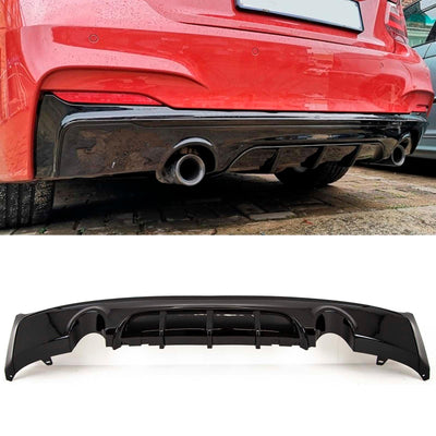 Fits BMW 2 Series F22 F23 2014-2021 Rear Bumper Diffuser Spoiler Dual M Performance Style Gloss Black - tradevehicleparts.co.uk